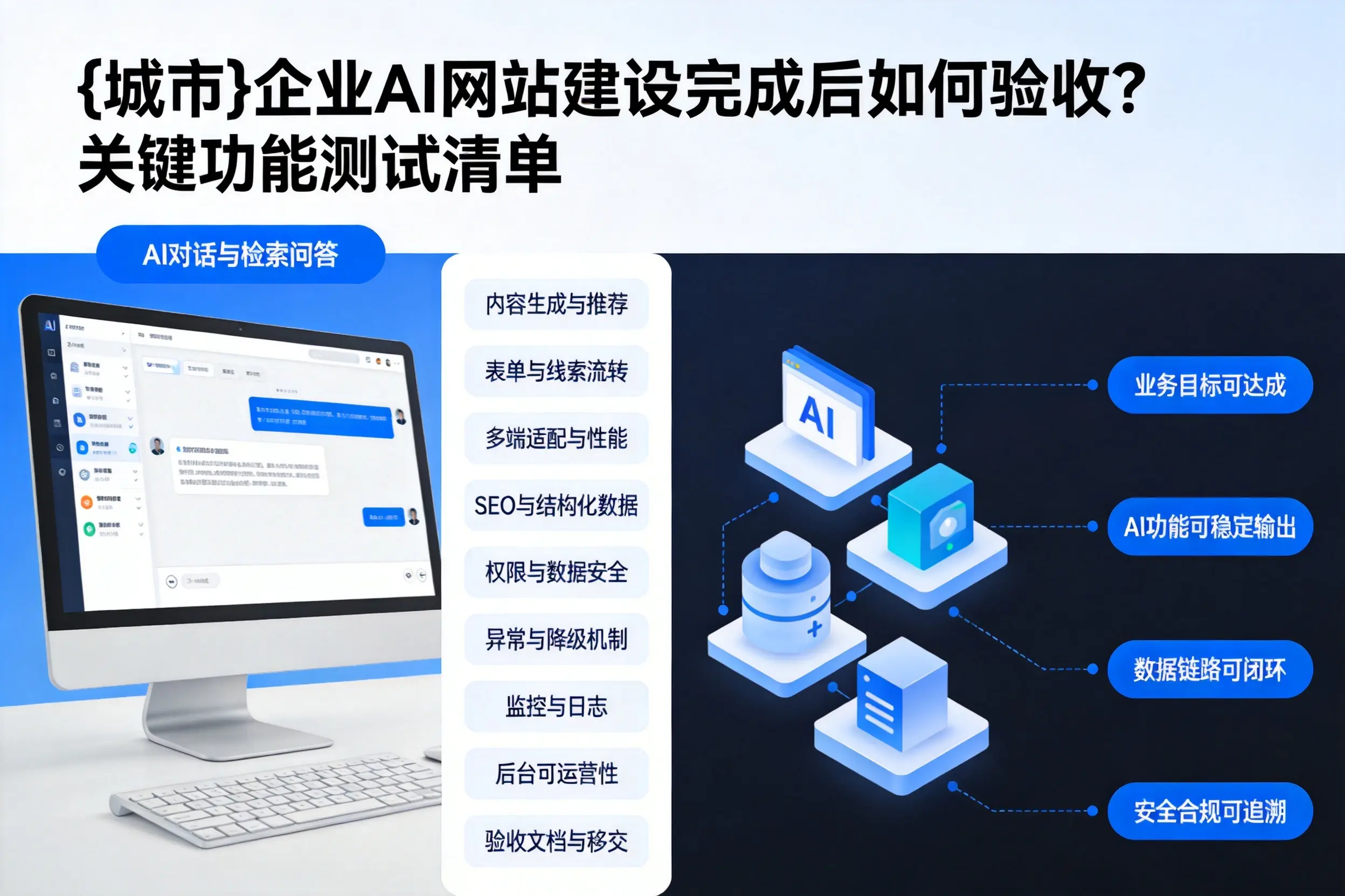 梧州企业AI网站建设完成后如何验收?关键功能测试清单