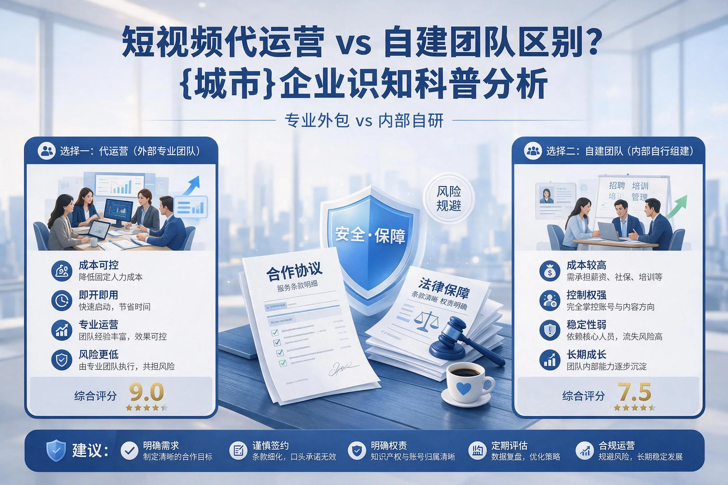 短视频代运营与自建团队区别？梧州企业认知科普分析