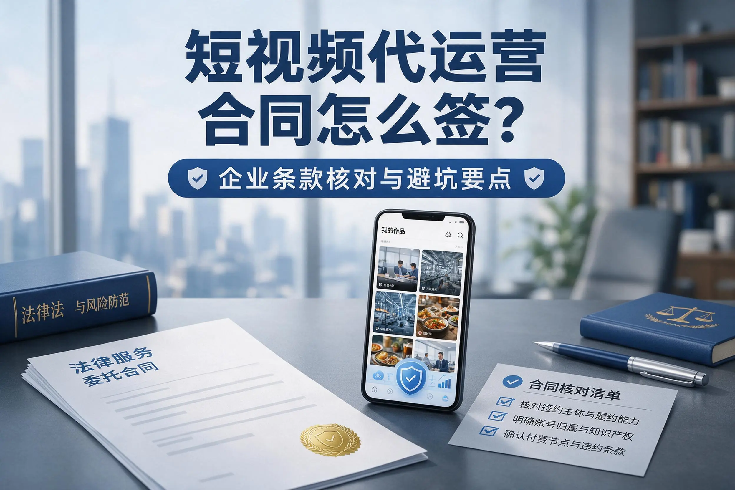 短视频代运营合同怎么签?梧州企业条款核对与避坑要点
