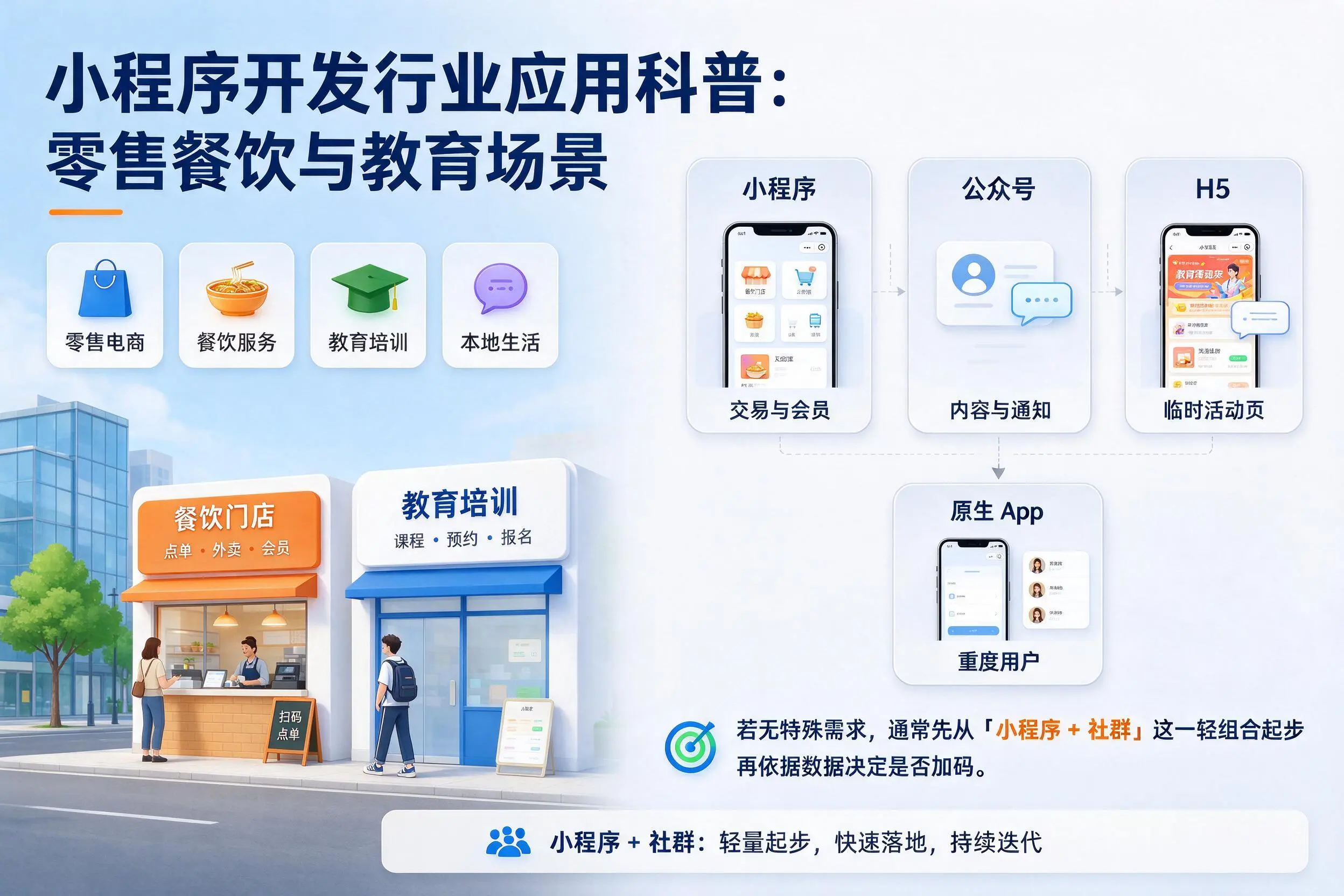 梧州小程序开发行业应用科普:零售餐饮与教育场景
