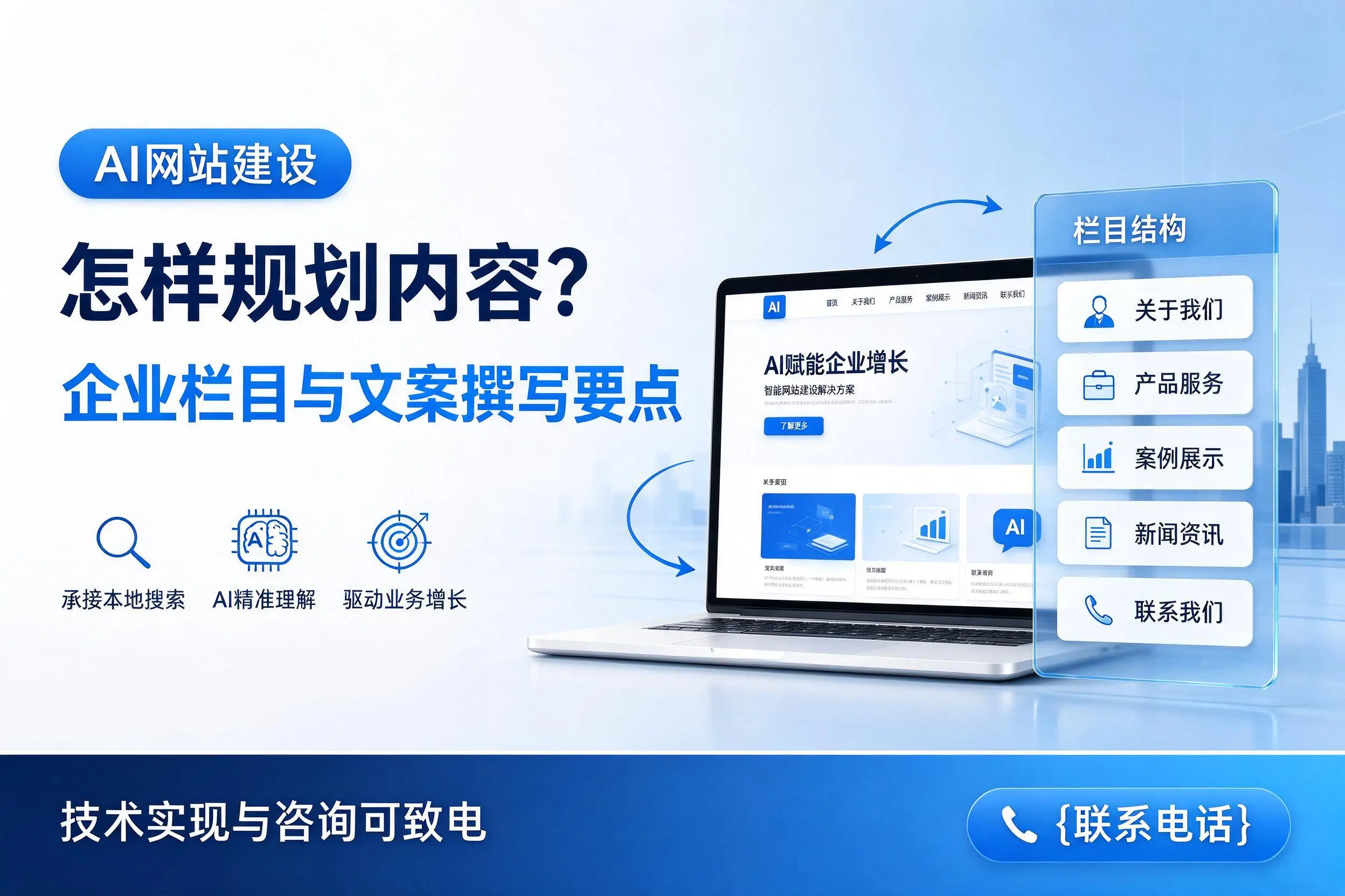 AI网站建设怎样规划内容？梧州企业栏目与文案撰写要点