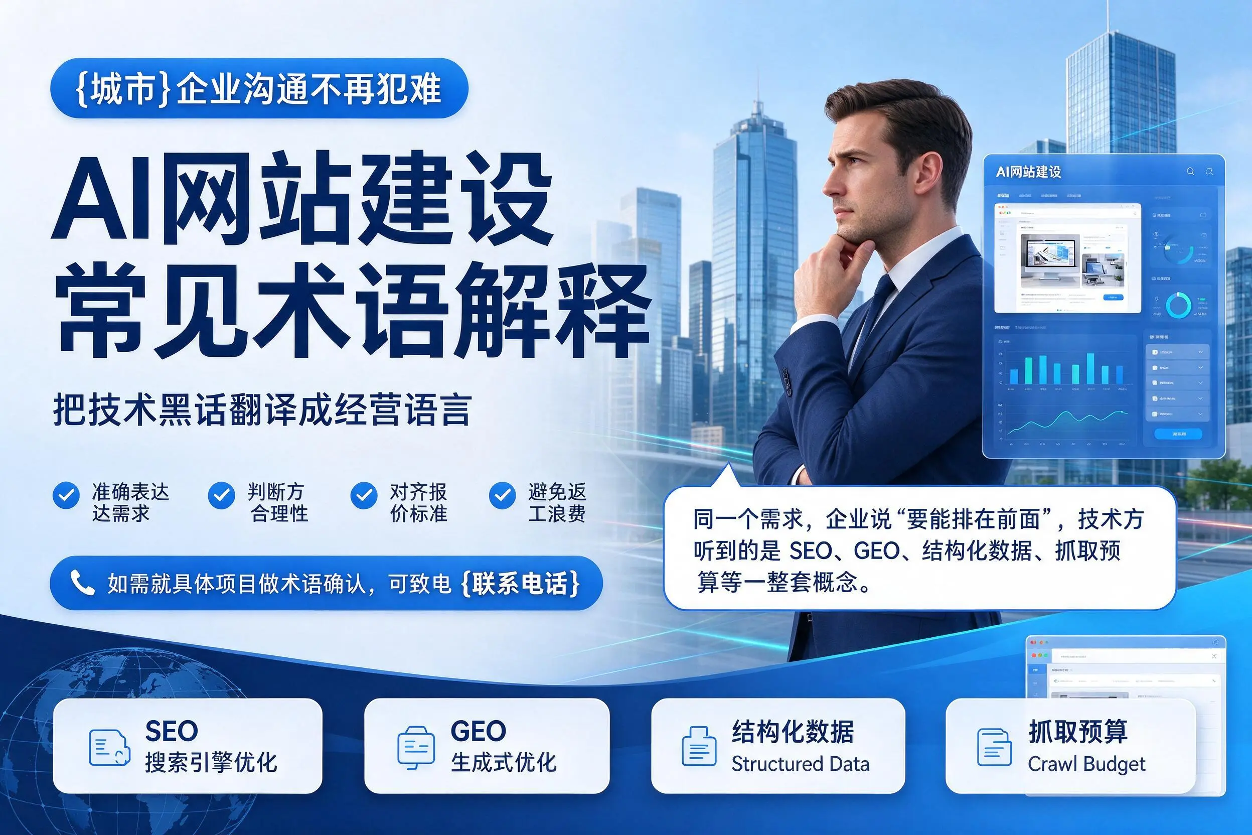 AI网站建设常见术语解释,梧州企业沟通不再犯难