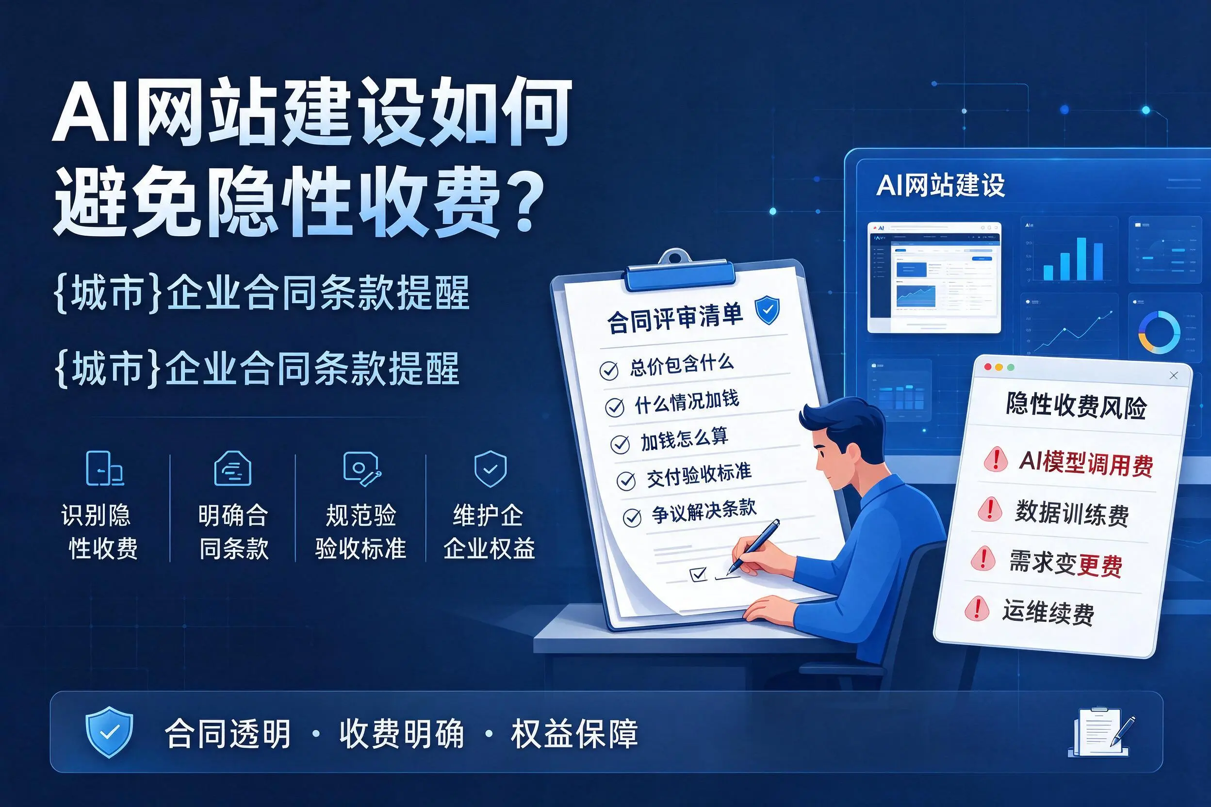 AI网站建设如何避免隐性收费?梧州企业合同条款提醒